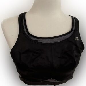 Champion Black Sports Bra with Mesh Trim